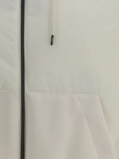 Herno Zip-up Drawstring Hooded Jacket In Neutral