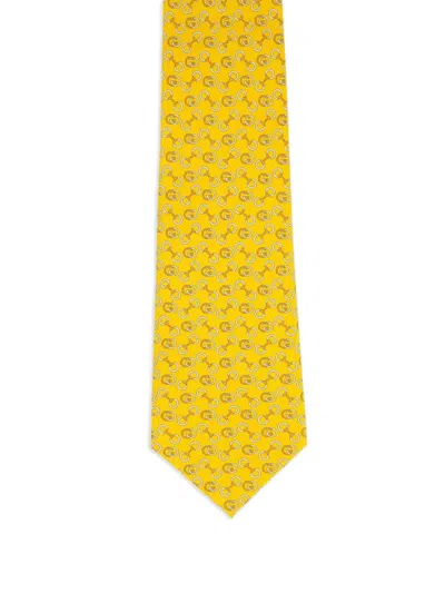 Gucci Horsebit Interlocking G Tie In Yellow