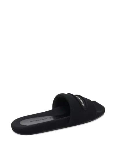 Alexander Wang Logo Squared-toe Slides In Multi