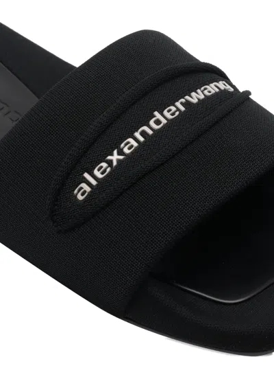 Alexander Wang Logo Squared-toe Slides In Multi