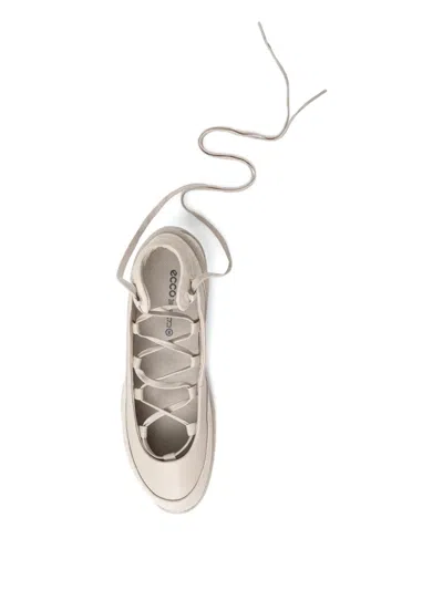 Ecco Lace-up Ballet Flats In Multi