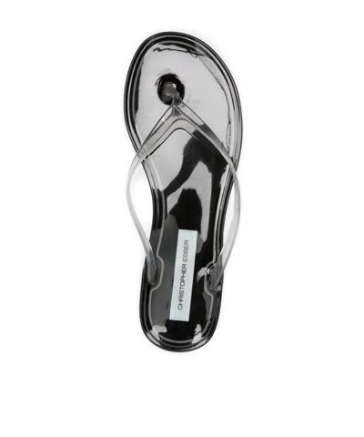 Christopher Esber Round-toe Flip-flops In Gray