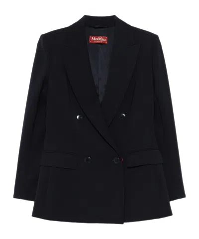 Max Mara Double-breasted Blazer In Multi