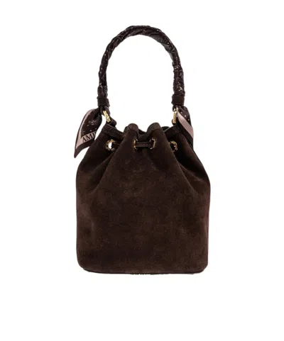 Amiri Micro Ma Drawstring Bucket Bag In Brown