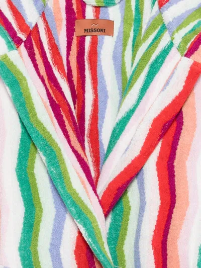 Missoni Hooded Stripe-pattern Bath Robe In Multi