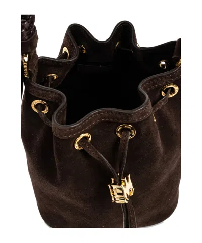 Amiri Micro Ma Drawstring Bucket Bag In Brown