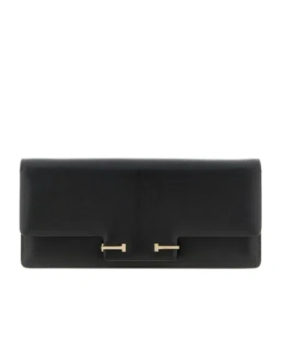 Tom Ford Supple Logo Buckled Shoulder Bag In Black