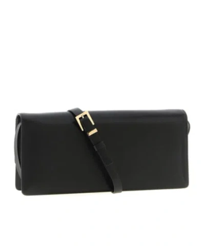 Tom Ford Supple Logo Buckled Shoulder Bag In Black