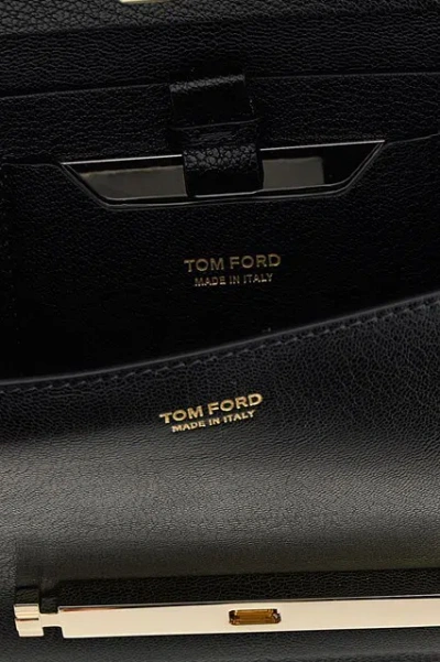 Tom Ford Supple Logo Buckled Shoulder Bag In Black