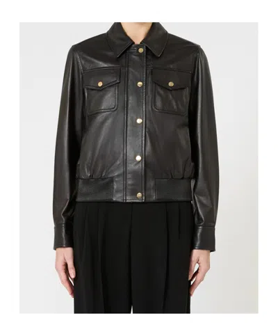 Max Mara Chest-pocket Button-fastening Jacket In Black