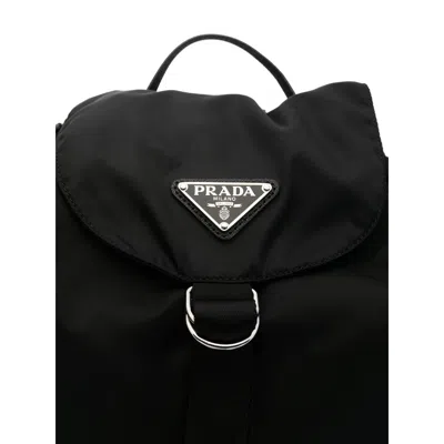 Prada Logo Backpack In Black