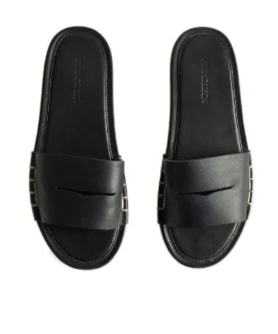 Jw Anderson Mens Loafer Slides In Black In Black