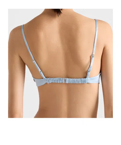 Prada Vintage-look Satin Bra In Blue