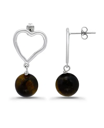 Macy's Silver Plated Open Heart Post Earrings In Silver