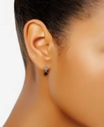 Macy's Silver Plated Open Heart Post Earrings In Silver