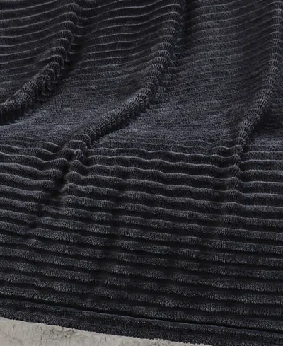 London Fog Plush Large Corduroy Blanket, Twin In Gray