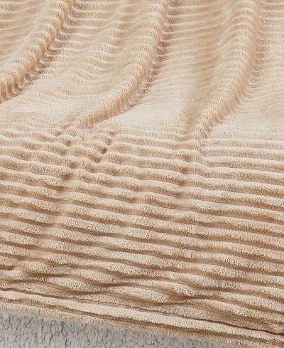 London Fog Plush Large Corduroy Blanket, King In Brown