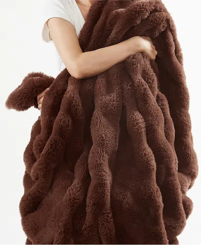 Brooklyn Loom Bubble Bed Blanket, Twin/twin Xl In Brown