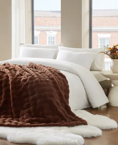 Brooklyn Loom Bubble Bed Blanket, Twin/twin Xl In Brown