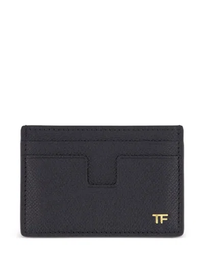 Tom Ford Grained Leather Classic Card Holder Accessories In Black