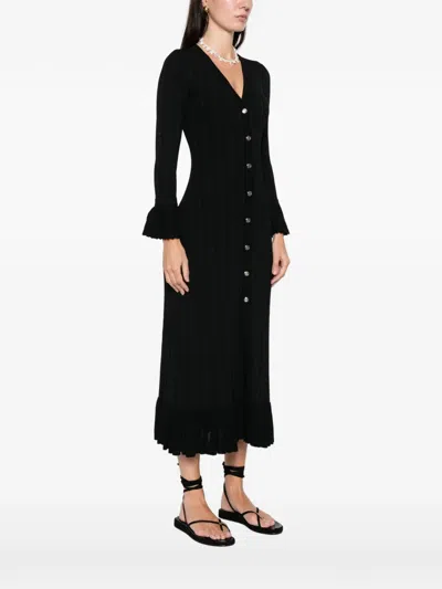 Sandro Robe Midi Dress In Black