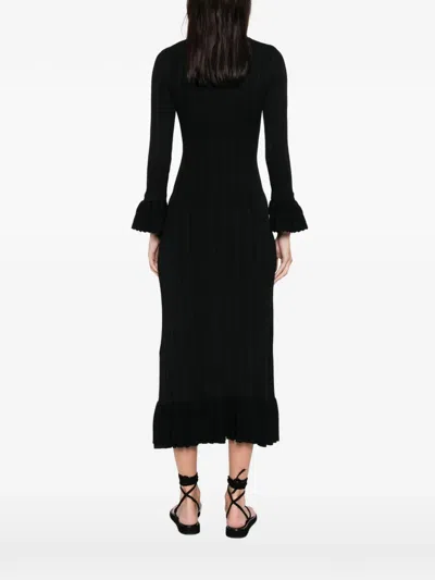 Sandro Robe Midi Dress In Black