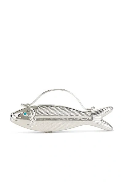 Vin. Fishy Top Handle Bag In Silver