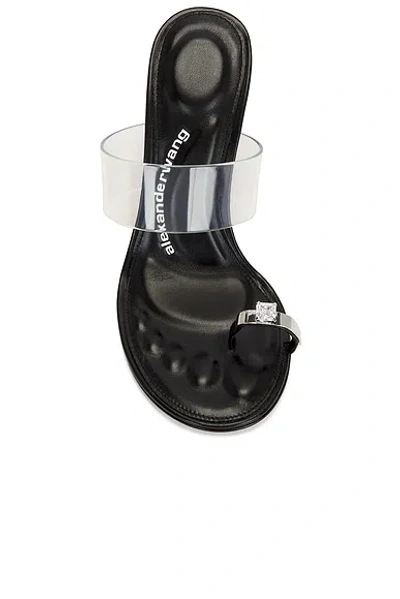 Alexander Wang Bianca 105mm Sandal With Crystal Toe Ring In Black