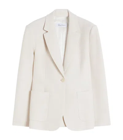 Max Mara Virgin Wool Single-breasted Blazer In White