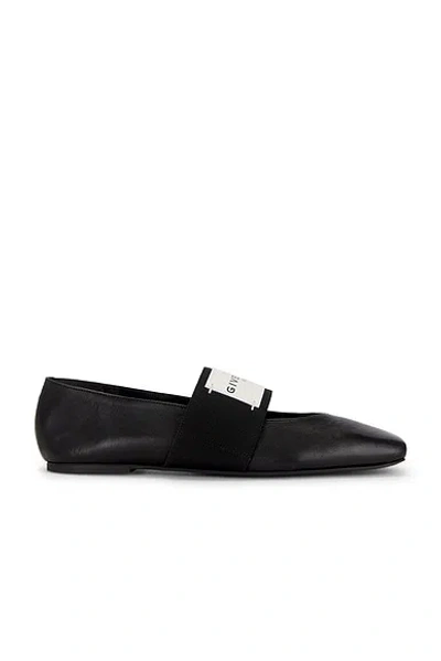 Givenchy Sliced Square Elastic-strap Ballet Flats In Black