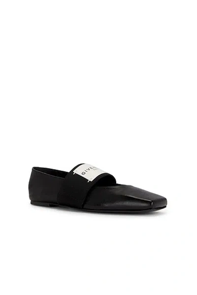 Givenchy Sliced Square Elastic-strap Ballet Flats In Black