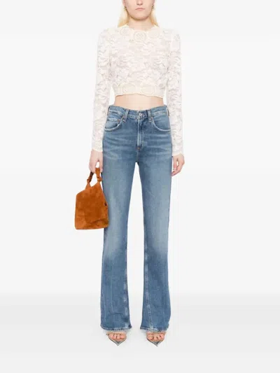 Agolde Kick Mid Rise Boot Jean In Curve In Blue