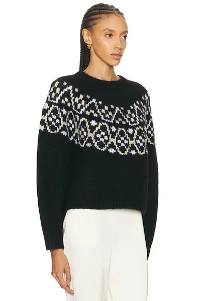 Nili Lotan Chrissy Fair Isle Jacquard-knit Cashmere And Silk-blend Sweater In Black