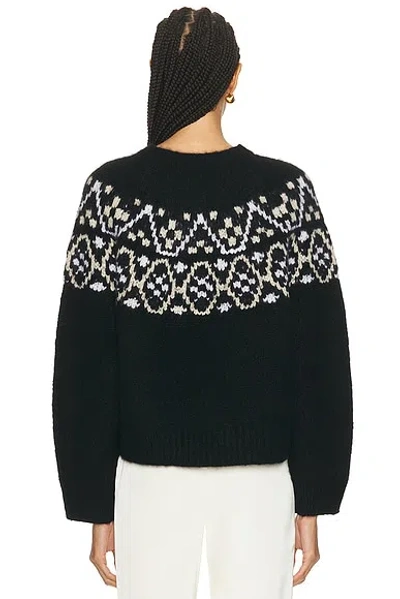 Nili Lotan Chrissy Fair Isle Jacquard-knit Cashmere And Silk-blend Sweater In Black