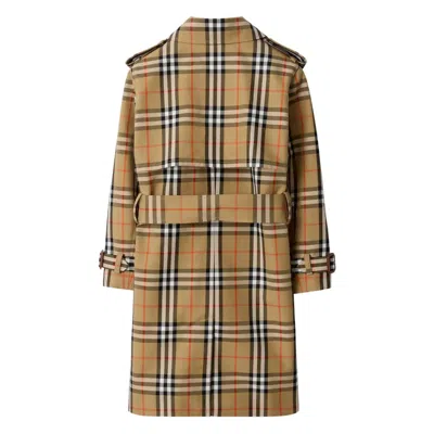 Burberry Check Cotton Twill Trench Coat In Multi
