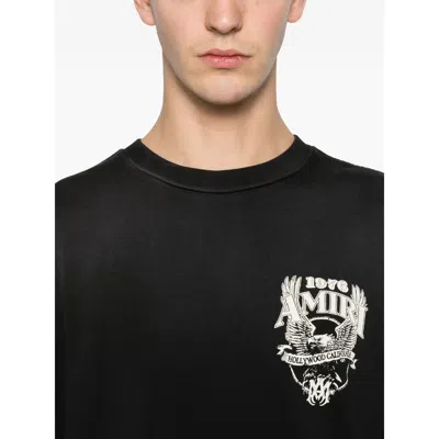 Amiri Graphic Print Crew Neck Short Sleeve Top In Black