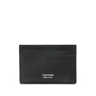 Tom Ford Logo-print Leather Cardholder In Schwarz
