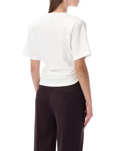 Magda Butrym Knotted Short Sleeve Crew Neck T-shirt In White