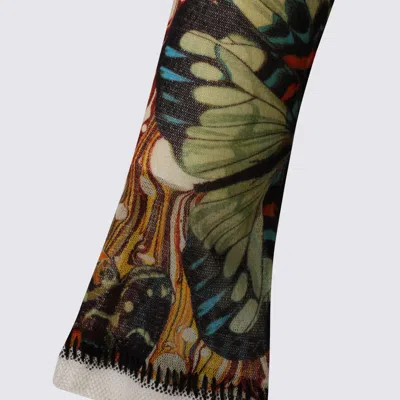 Jean Paul Gaultier Long Sleeve Sheer Butterfly Print Top In Multi