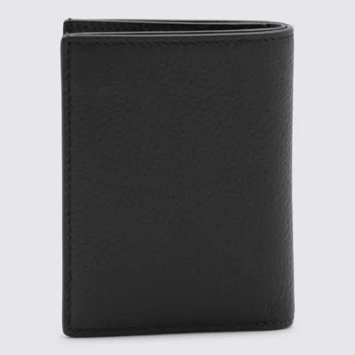 Tom Ford Black Card Holder With Embossed Logo Lettering On The Front In Grained Leather Man