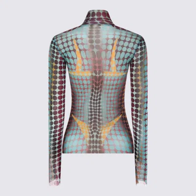 Jean Paul Gaultier Sheer Turtleneck Top Long Sleeves Design In Multi