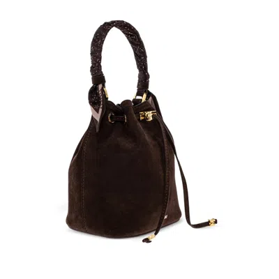 Amiri Micro Ma Drawstring Bucket Bag In Brown