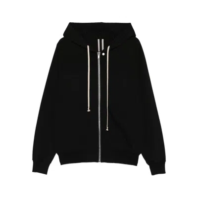 Rick Owens Hooded Zip Windbreaker Jacket In Black