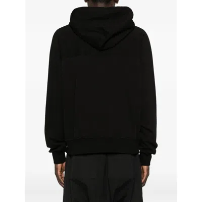 Rick Owens Hooded Zip Windbreaker Jacket In Black