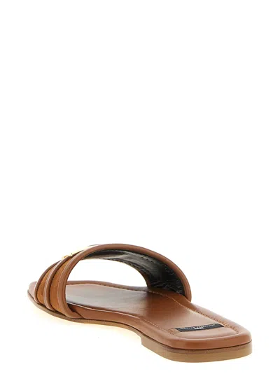 Elisabetta Franchi Logo Slides Sandals Brown In Multi