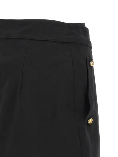 Elisabetta Franchi Asymmetric Mini Skirt Featuring Jewel Buttons In Black