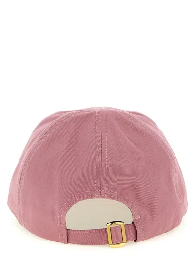 Pinko Break Dance Embroidered Logo Cap In Pink