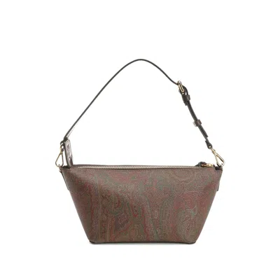 Etro Trapezoidal Shoulder Bag Shoulder Bags Brown In Pink