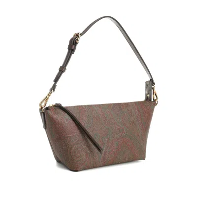 Etro Trapezoidal Shoulder Bag Shoulder Bags Brown In Pink