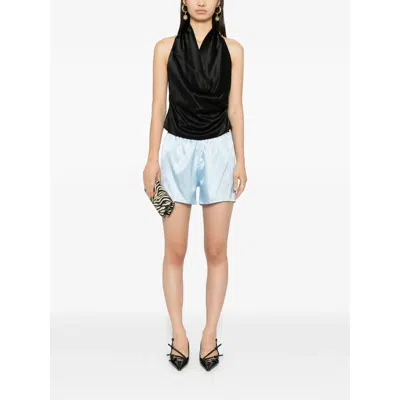Tom Ford Stretch Silk Satin Relaxed Pj Shorts In Blue